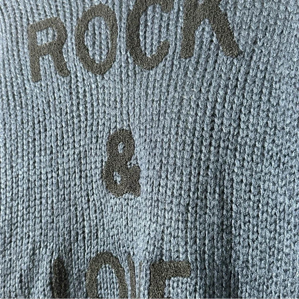 Rock & Love Women's Blue Cardigan Size Small Oversized Warm & Comfy Blue & Black - Picture 7 of 13